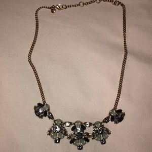 J Crew White and Grey Crystal Necklace